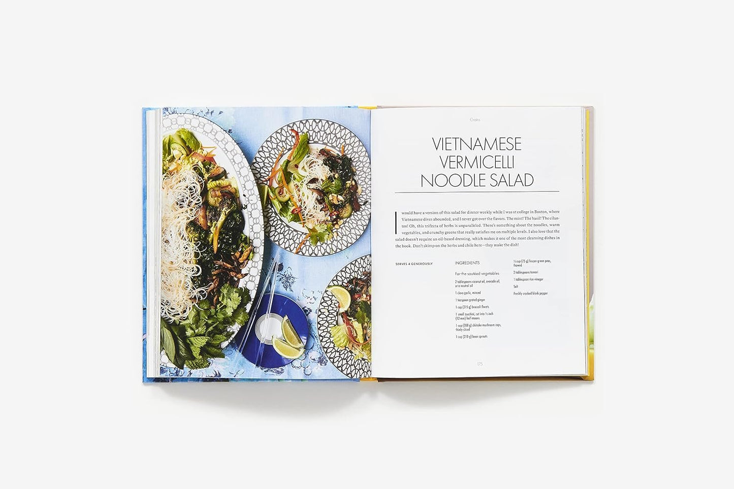 a cookbook with a picture of a plate of food