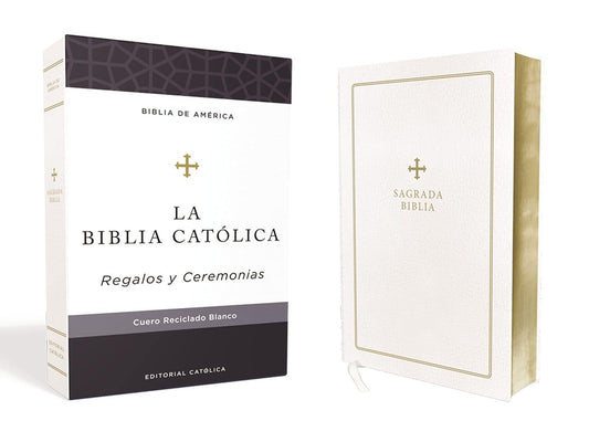 Biblia Católica, Regalos y Ceremonias, color Blanca, Cuero Reciclado (Biblia De America) (Spanish Edition) - ZXASQW