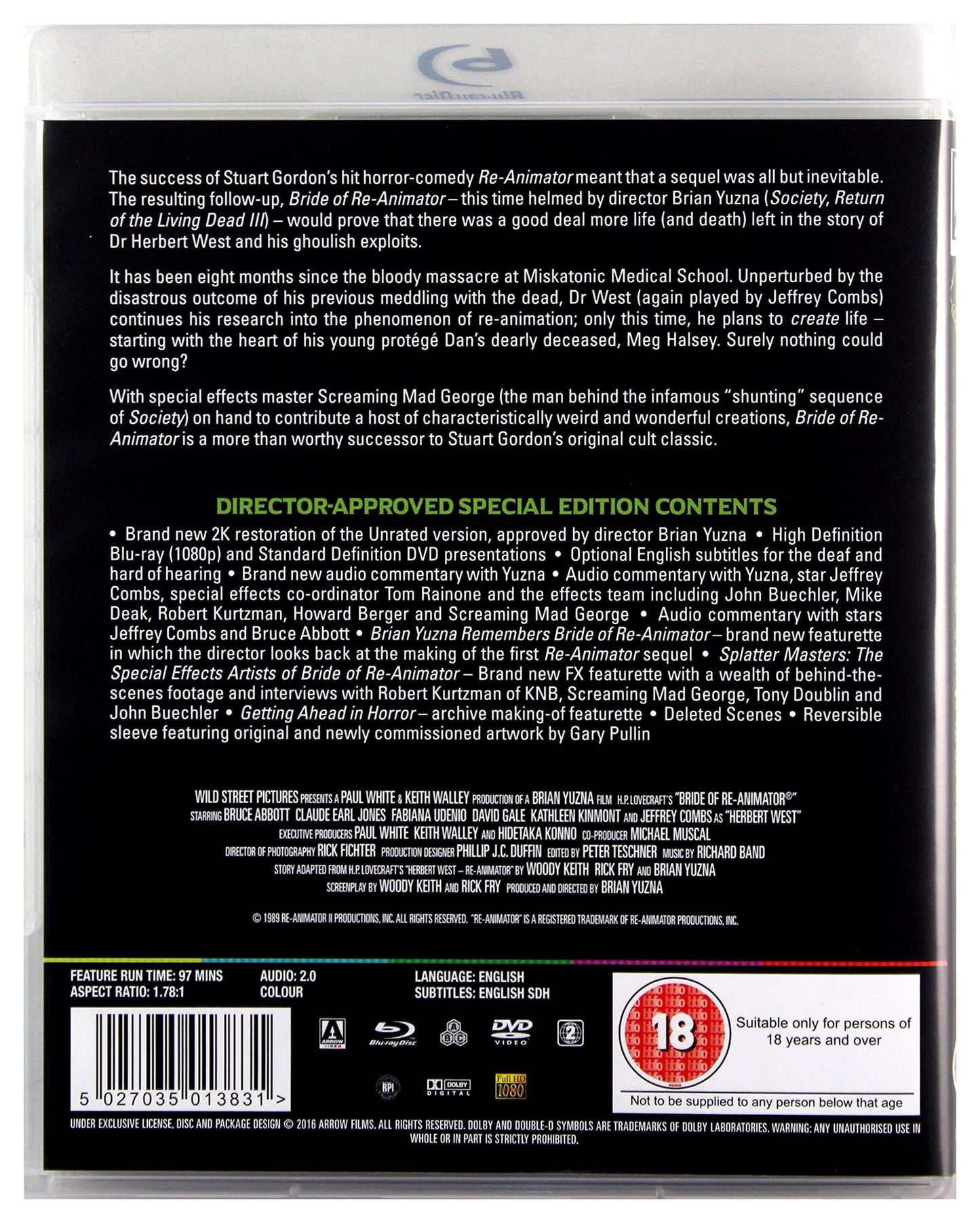 Bride of Re-Animator [Blu-ray + DVD] (Region Free) Arrow Special Edition