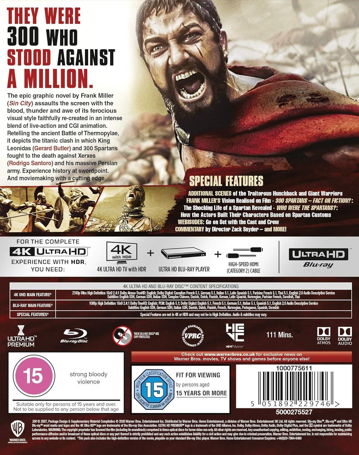 300 4K Ultra HD [Blu-ray, Region Free, Worldwide] - ZXASQW Funny Name. Free Shipping.