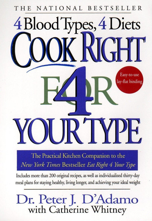 Cook Right 4 Your Type: The Practical Kitchen Companion to Eat Right 4 Your Type - Used Like New - ZXASQW Funny Name. Free Shipping.