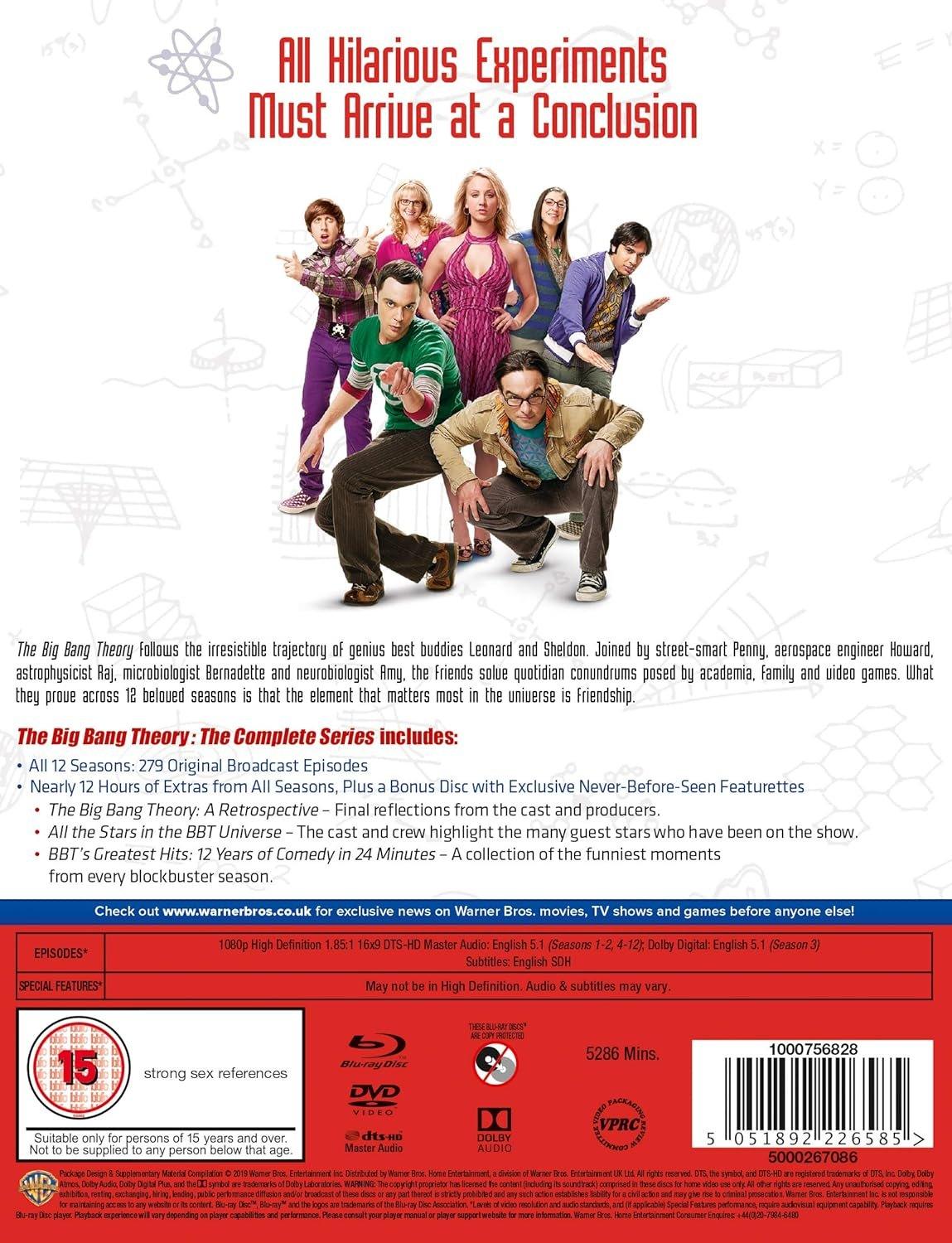 The Big Bang Theory S1-12 [Blu-ray, Region Free, Worldwide] - ZXASQW Funny Name. Free Shipping.