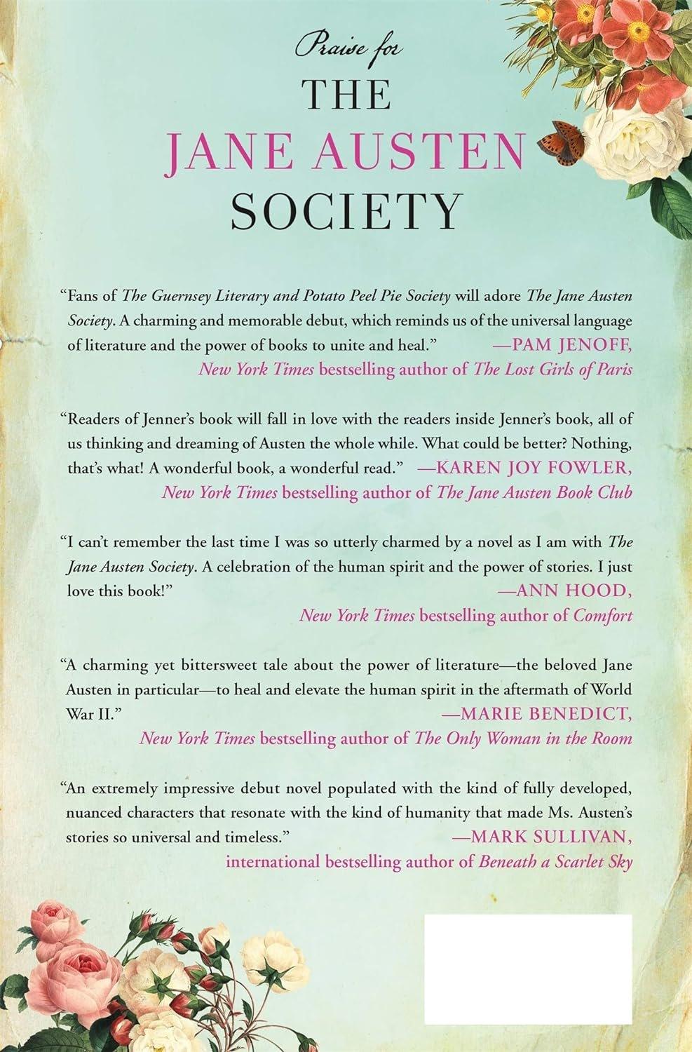 The Jane Austen Society: A Novel - ZXASQW Funny Name. Free Shipping.